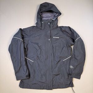 Columbia Jacket Womens Medium Black Interchange Hooded Omni-Tech Ski Snow Gorp